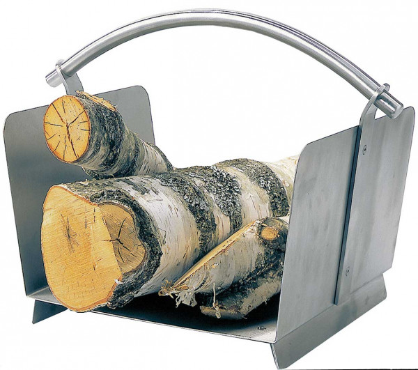 Lienbacher Holzkorb aus Edelstahl, matt gebürstet